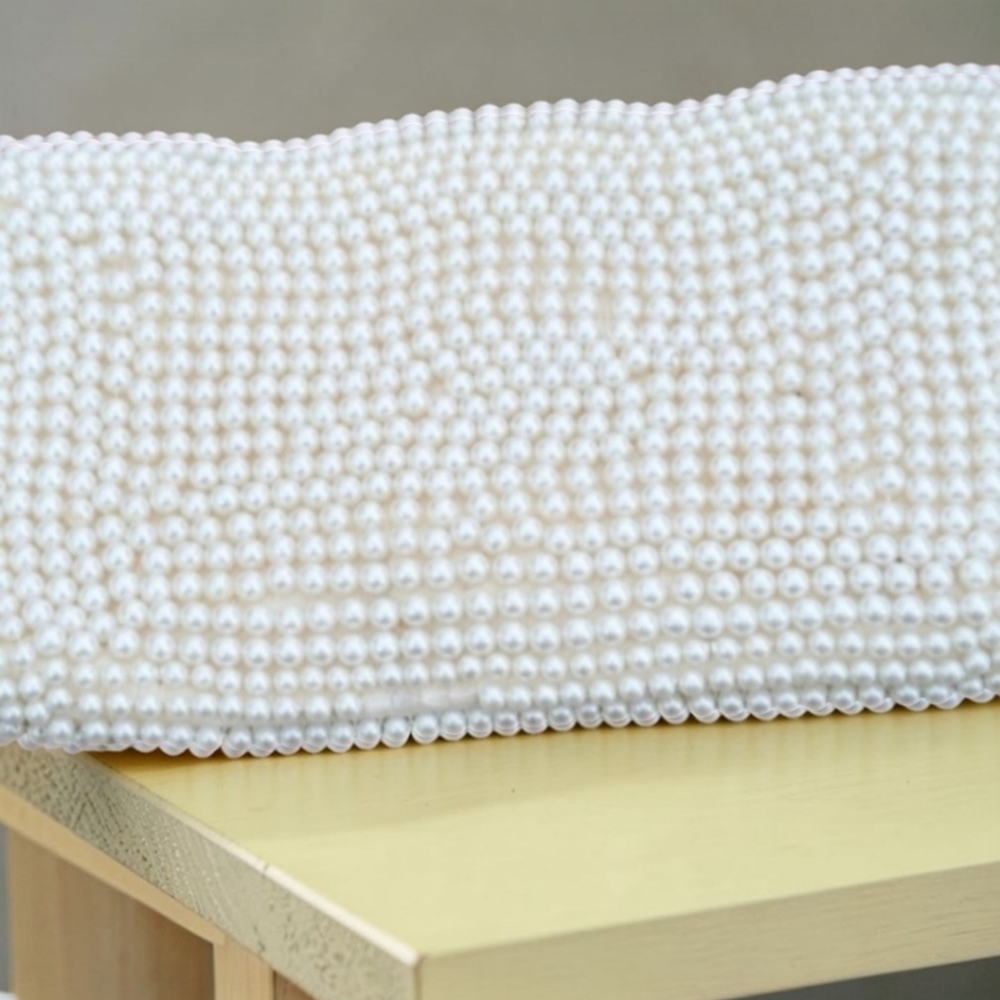 Lady's Vintage Ivory Clutch Beaded Purse - Picture 2 of 5